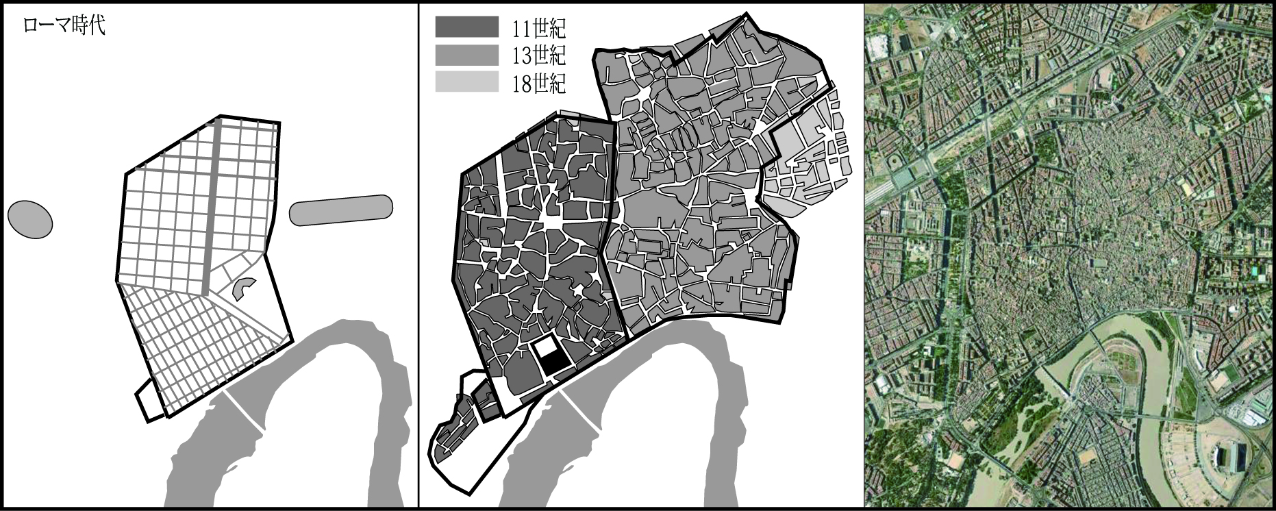 図2-1 コルドバ 発展の歴史 地図と写真